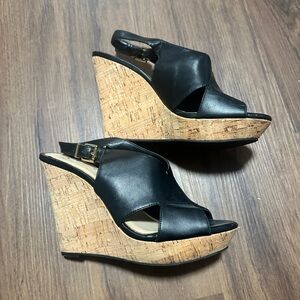 Jessica Simpson Colavita Black Cork Wedges